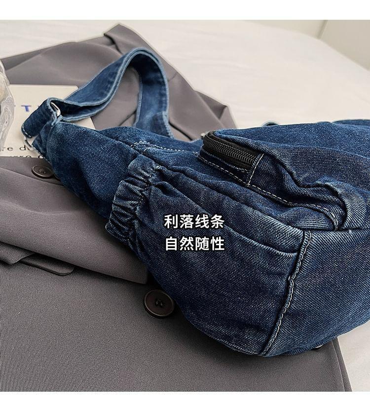 Multi-Pocket Denim Crossbody Bag Product Image