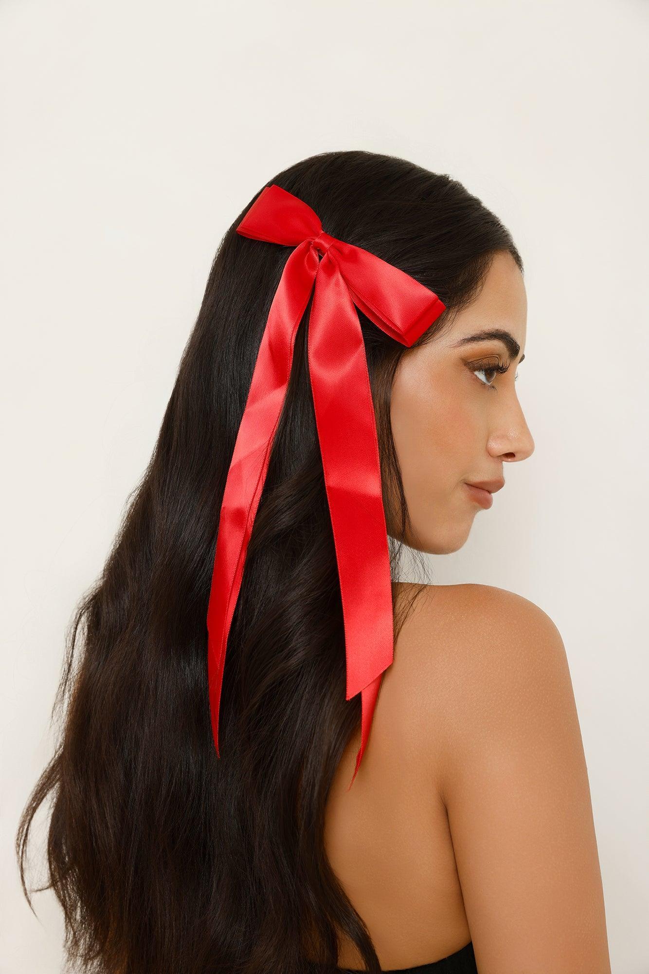 Whimsy Bow Hair Clip Red Product Image