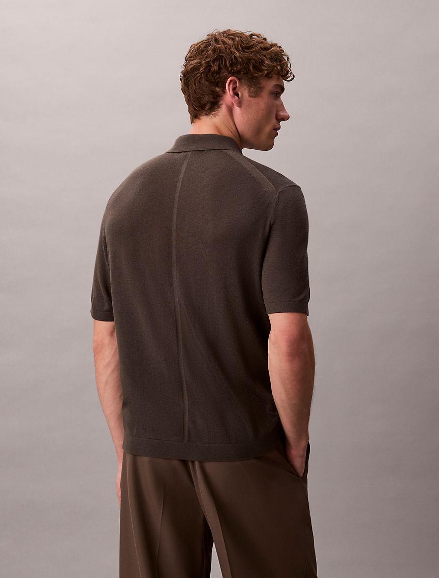 Silk Cashmere Polo Sweater Product Image