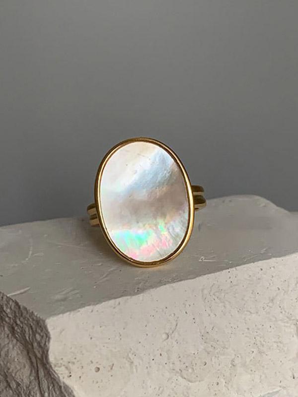 Adjustable Mother-Of-Pearl Geometric Rings Accessories Product Image