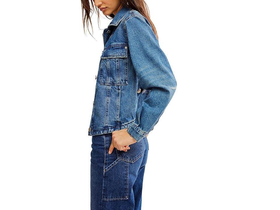Free People Jade Denim Jacket (High Dive) Women's Vest Product Image