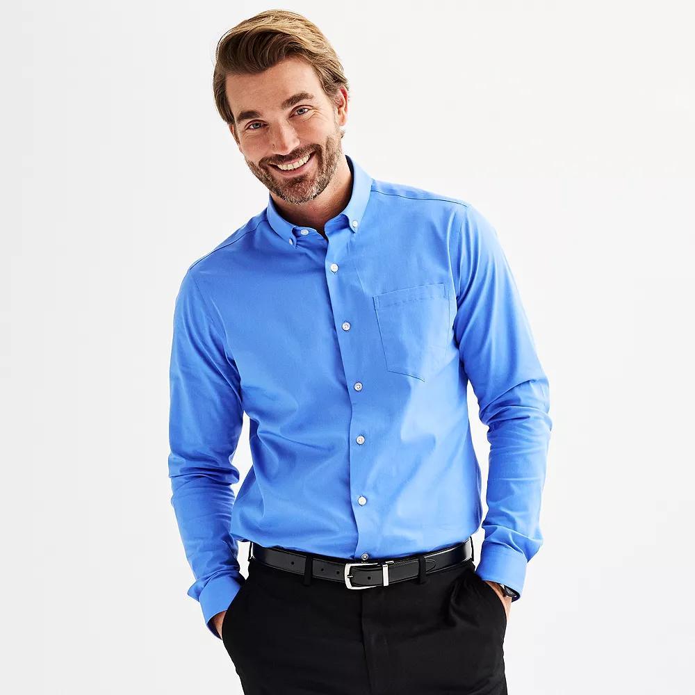 Mens Apt. 9 Wrinkle Free Slim-Fit Button Down Collar Dress Shirt Product Image