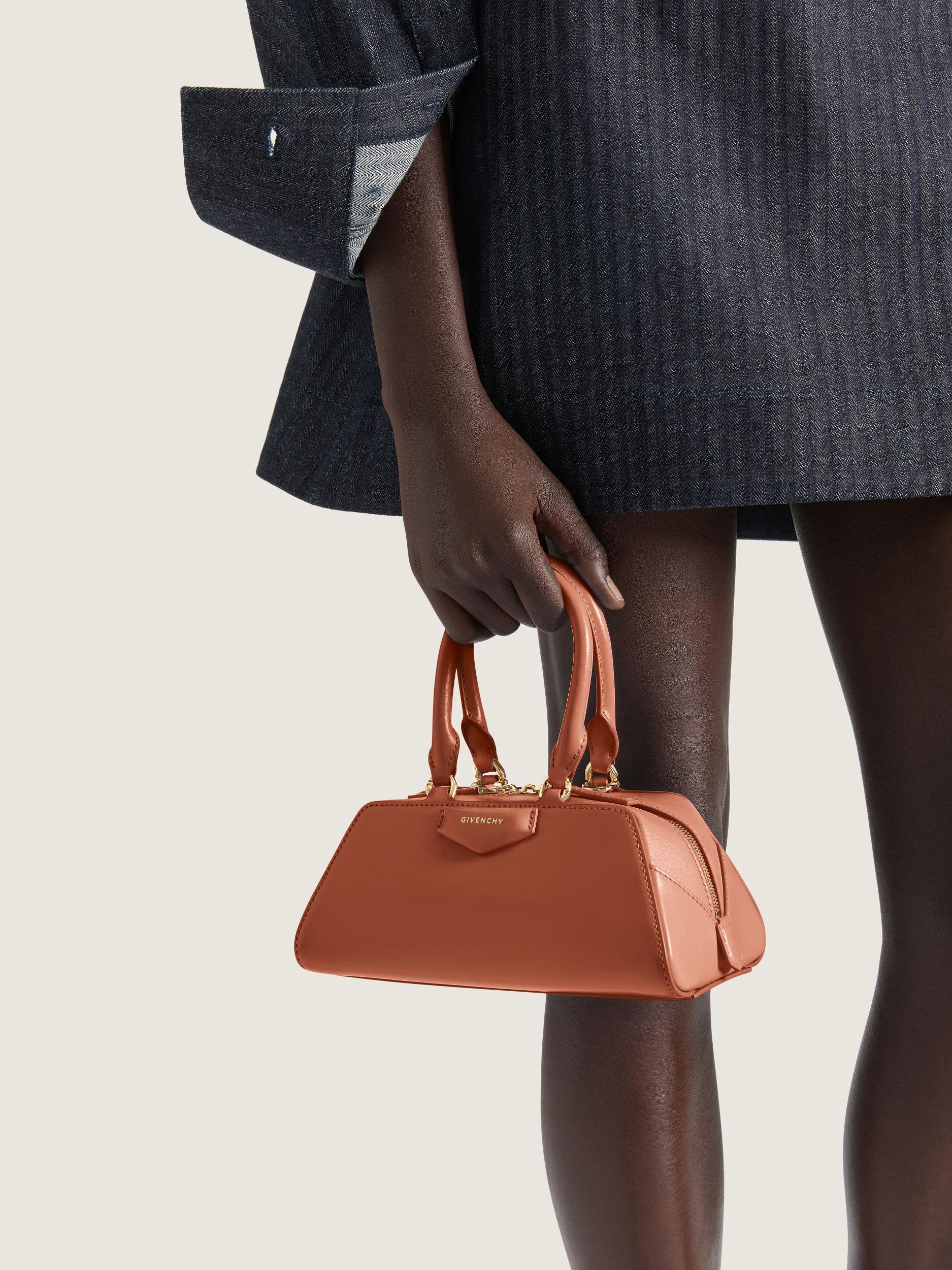 Mini Antigona East-West bag in Box leather Product Image