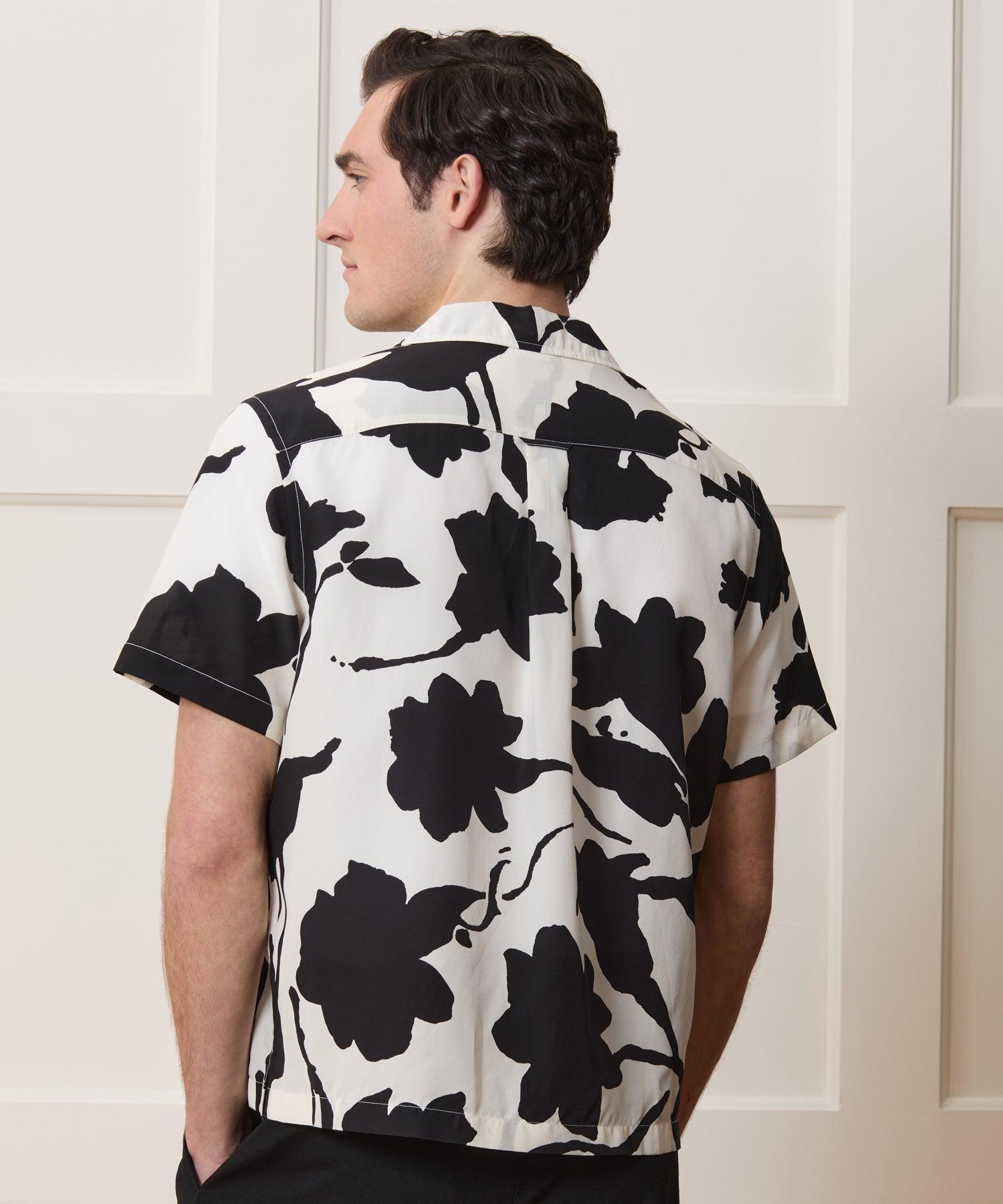 Cropped Silk-Cotton Camp Collar Shirt Product Image