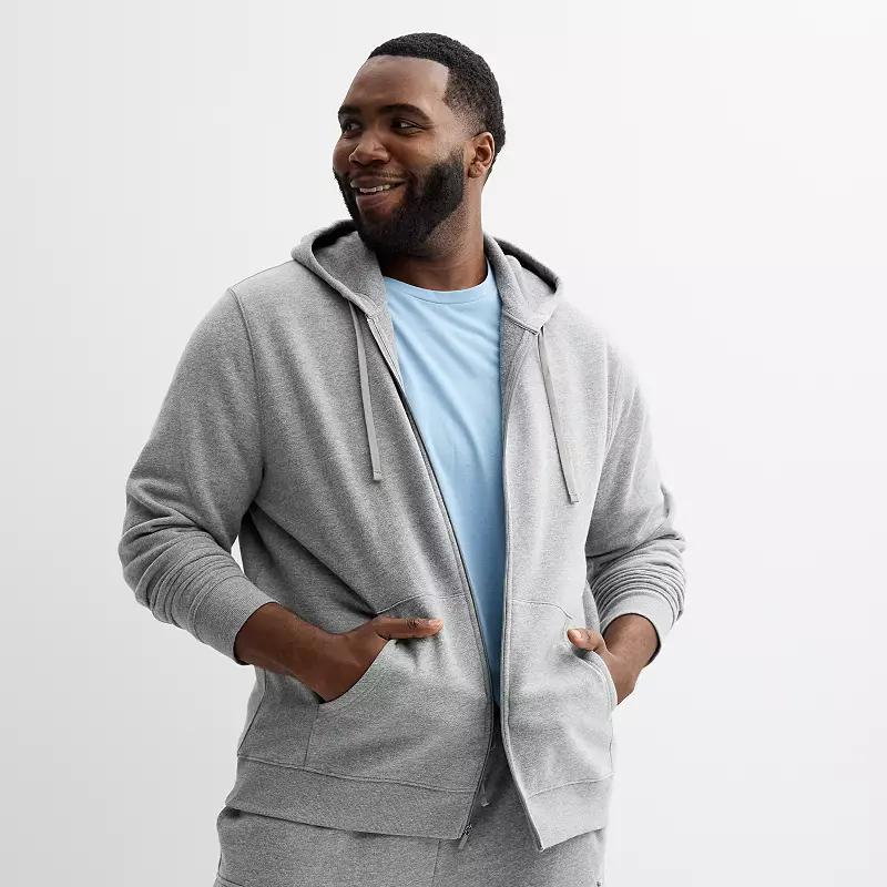 Big & Tall Tek Gear® Ultra Soft Fleece Zip-Front Hoodie, Men's, Size: Large Tall, Grey Dark Product Image