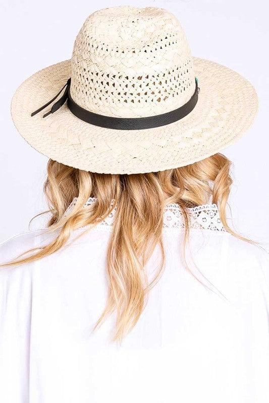 Western Headband Straw Fedora Product Image