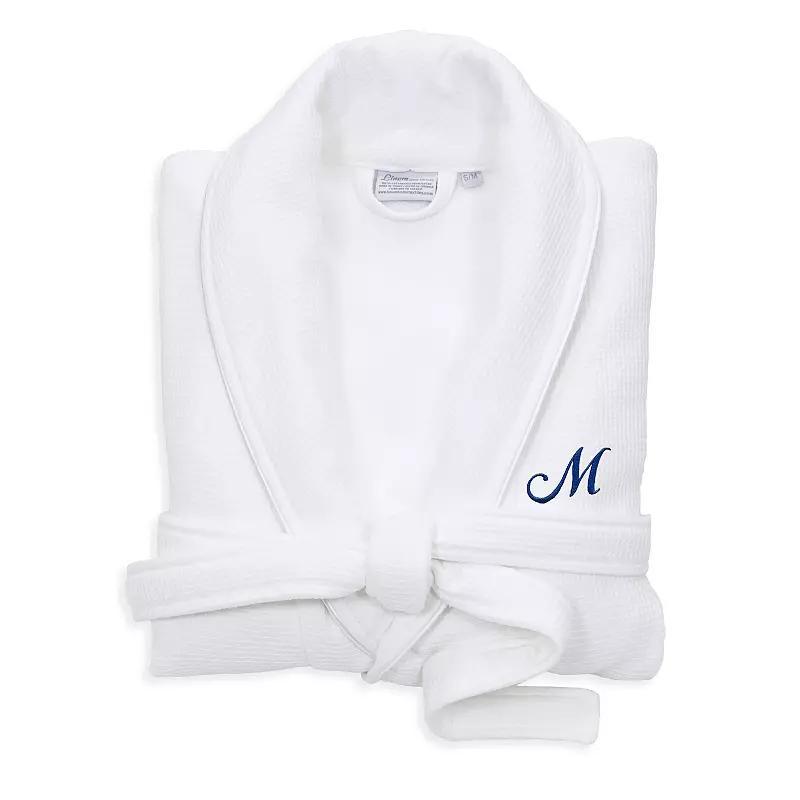 Linum Home Textiles Red Letter Unisex Personalized Turkish Cotton Waffle Terry Satin Piped Trim Bathrobe, Womens Product Image