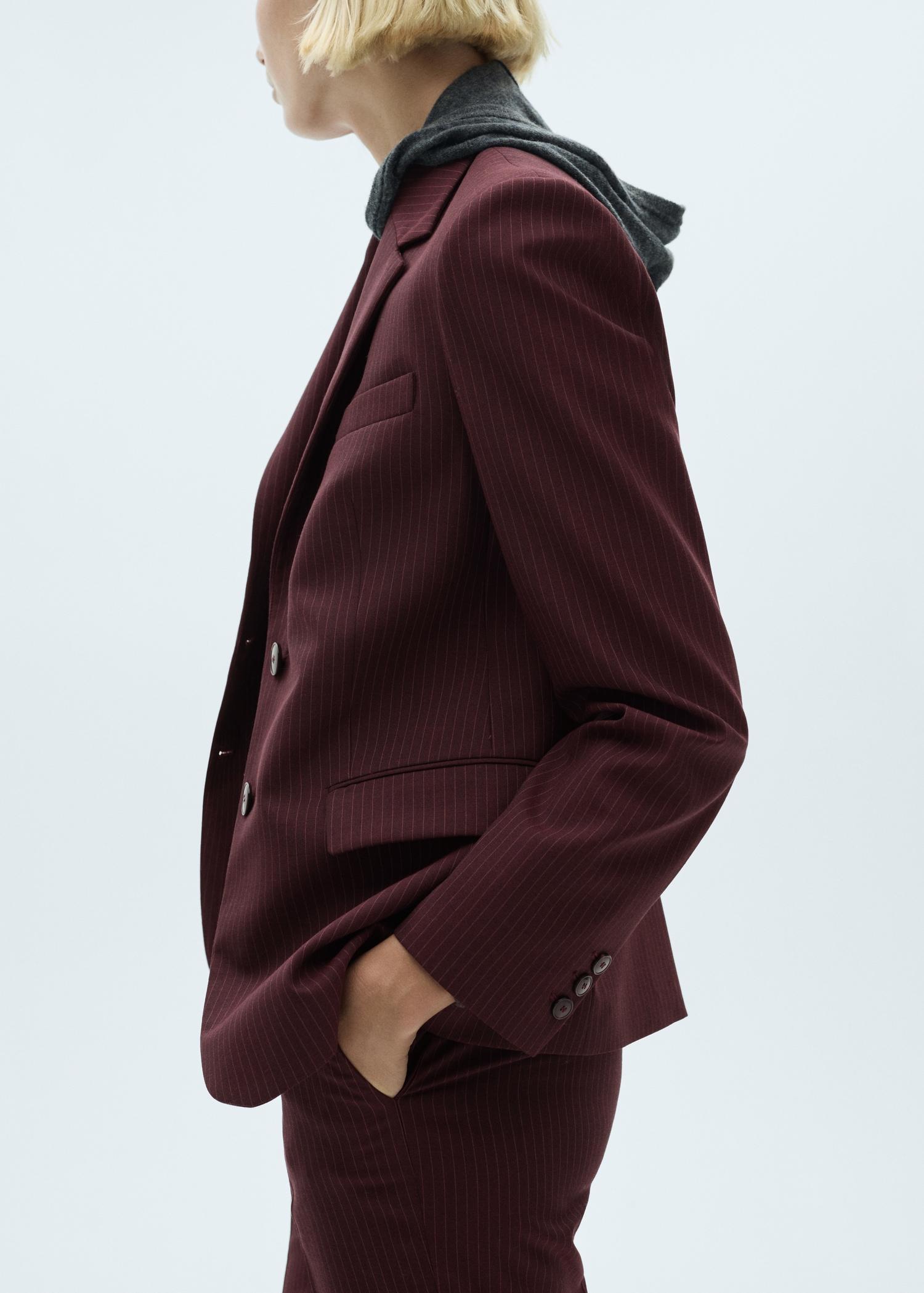 Pinstripe suit jacket - Women | MANGO USA Product Image