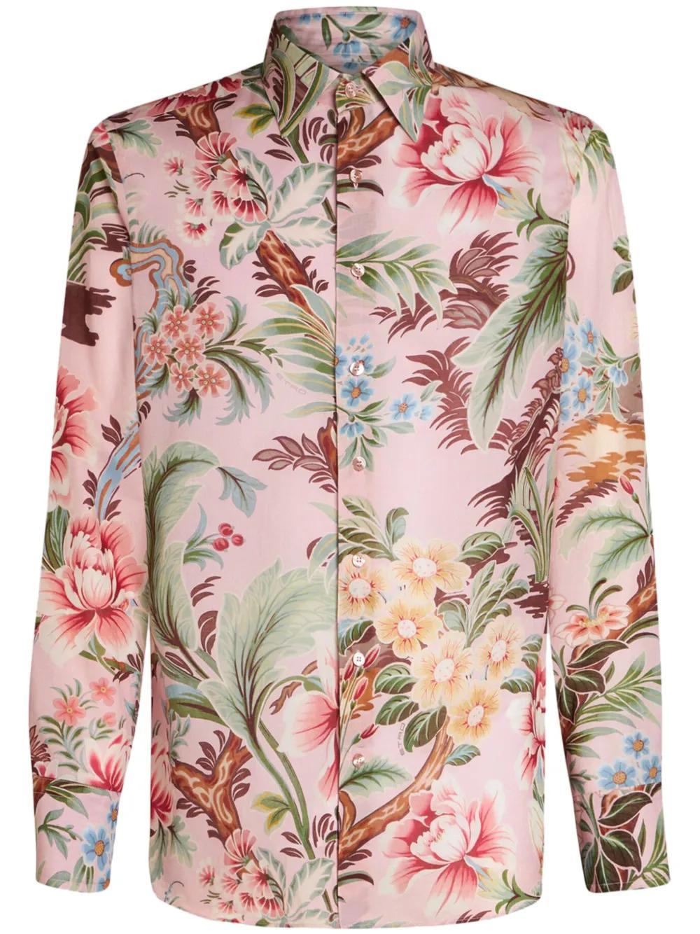 floral-print cotton shirt Product Image