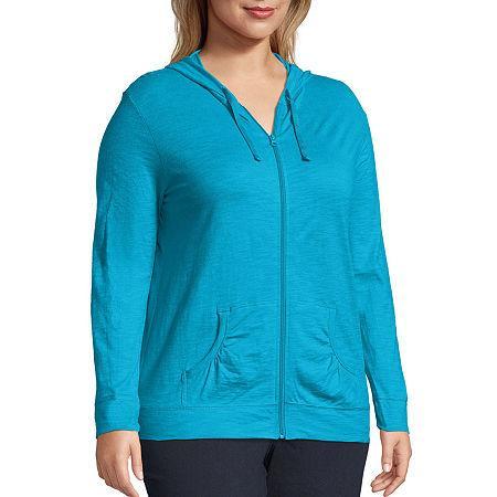 Plus Size Just My Size® Slubbed Hoodie, Women's, Size: 5XL, Process Blue Product Image