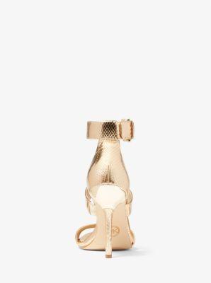 Amal Metallic Snake Embossed Leather Sandal Product Image