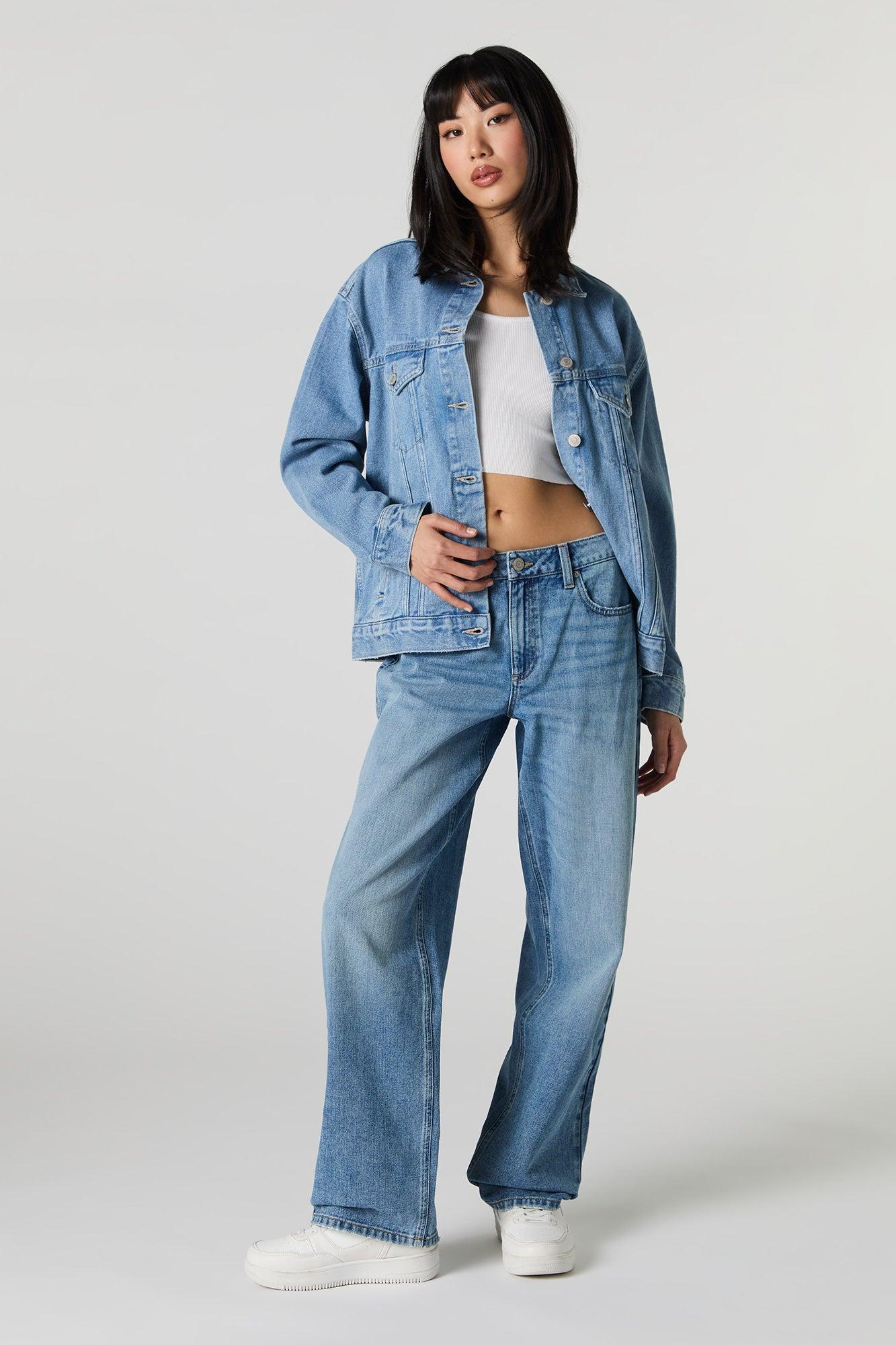 Denim Boyfriend Trucker Jacket Female Product Image