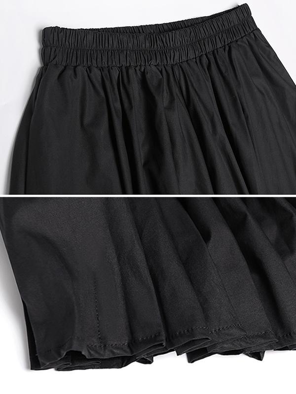 Stylish Black Solid Color High Waisted Wide Leg Pants Product Image