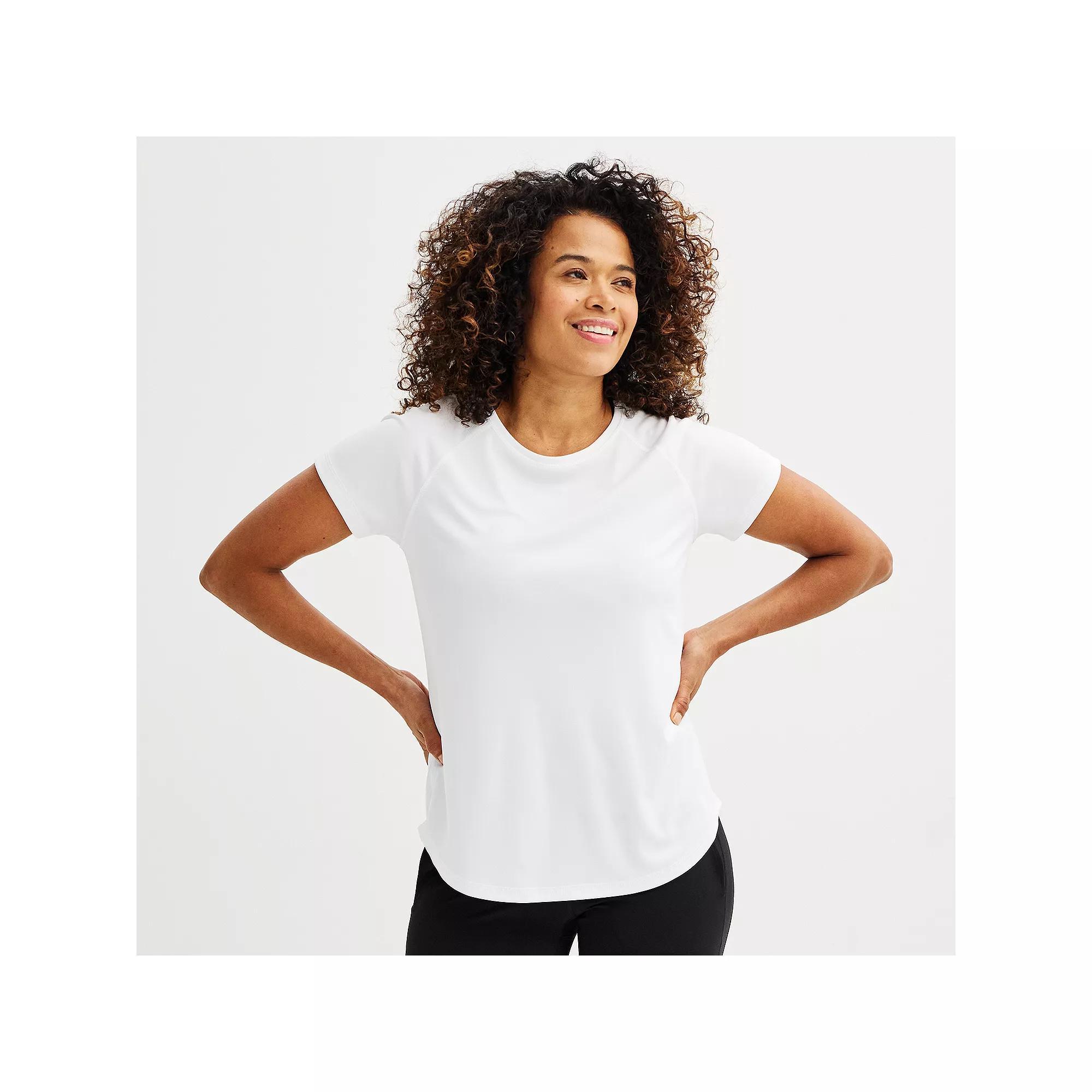 Petite Tek Gear® Dry Tek Tee, Women's, Size: Medium, Parrot Pink Product Image