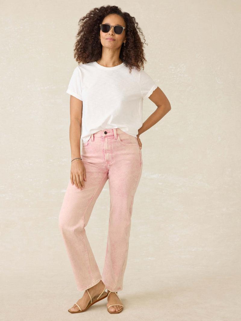 Slim Straight Sunwashed Denim - Baroque Rose Product Image