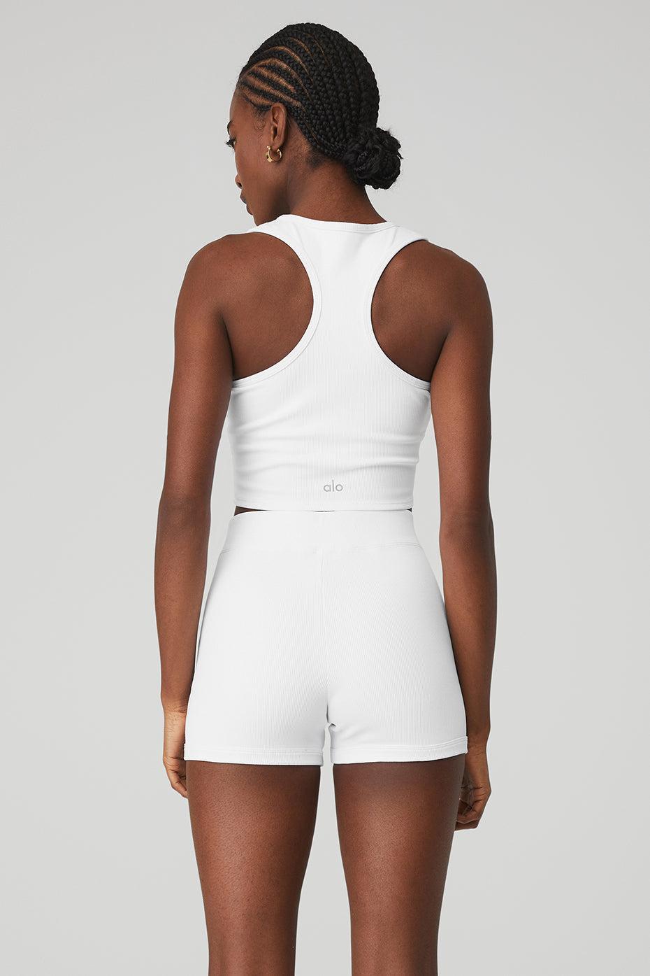 Alo Yoga | Goddess Ribbed Cropped Racerback Tank Top Product Image