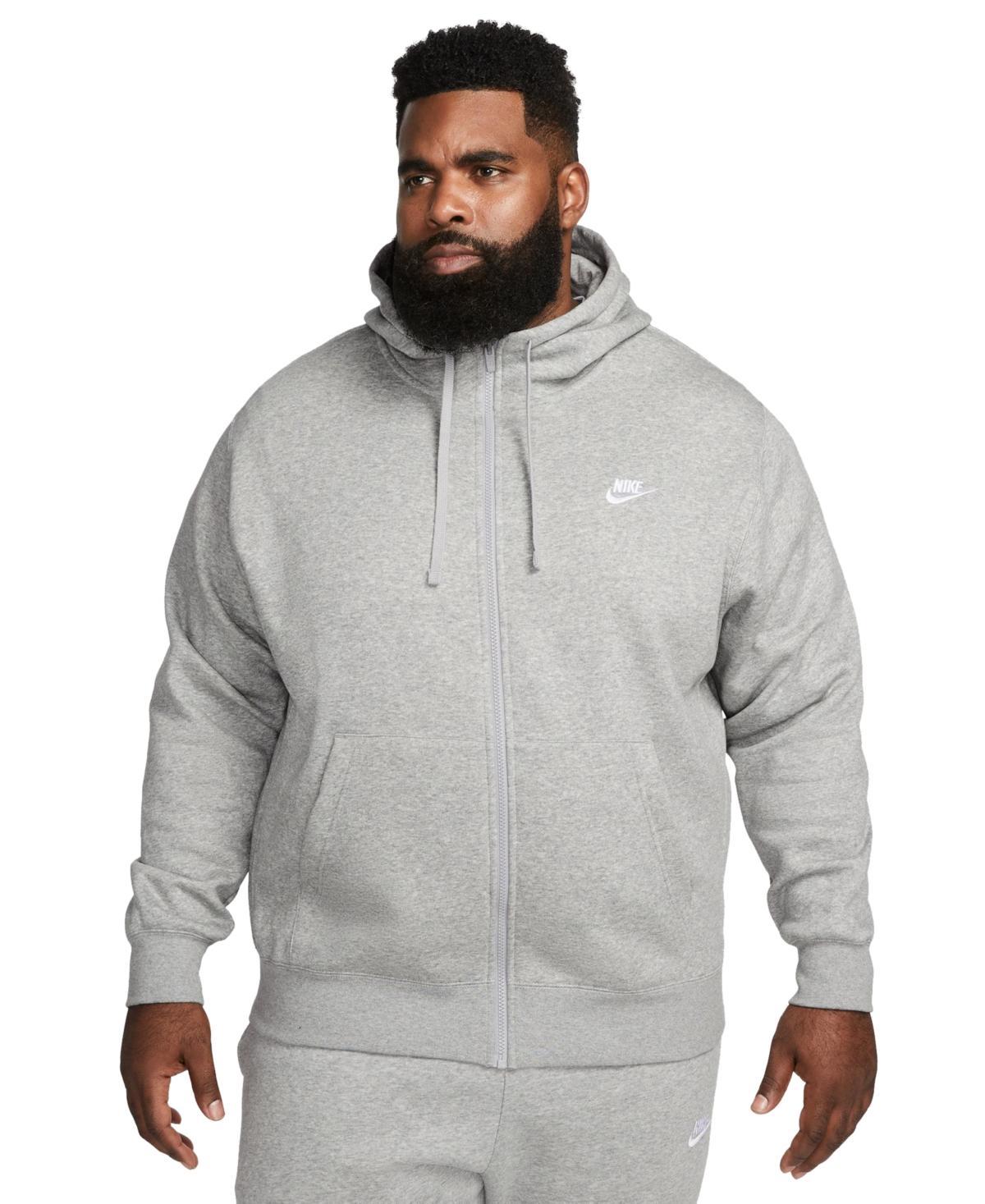 Mens Nike Sportswear Club Fleece Full-Zip Hoodie Black Navy White Product Image