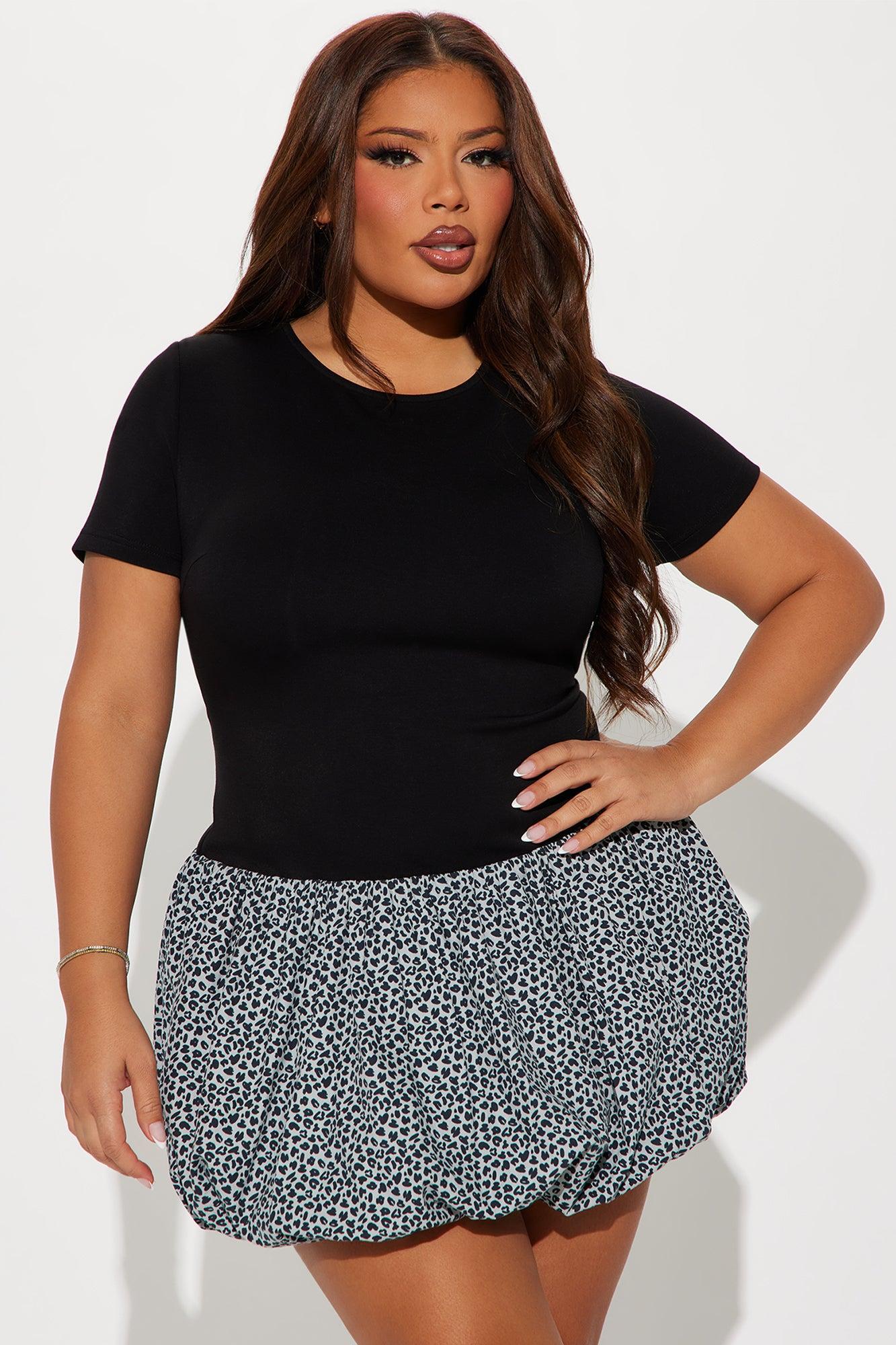 Better Off Bubble Mini Dress - Black/combo Product Image