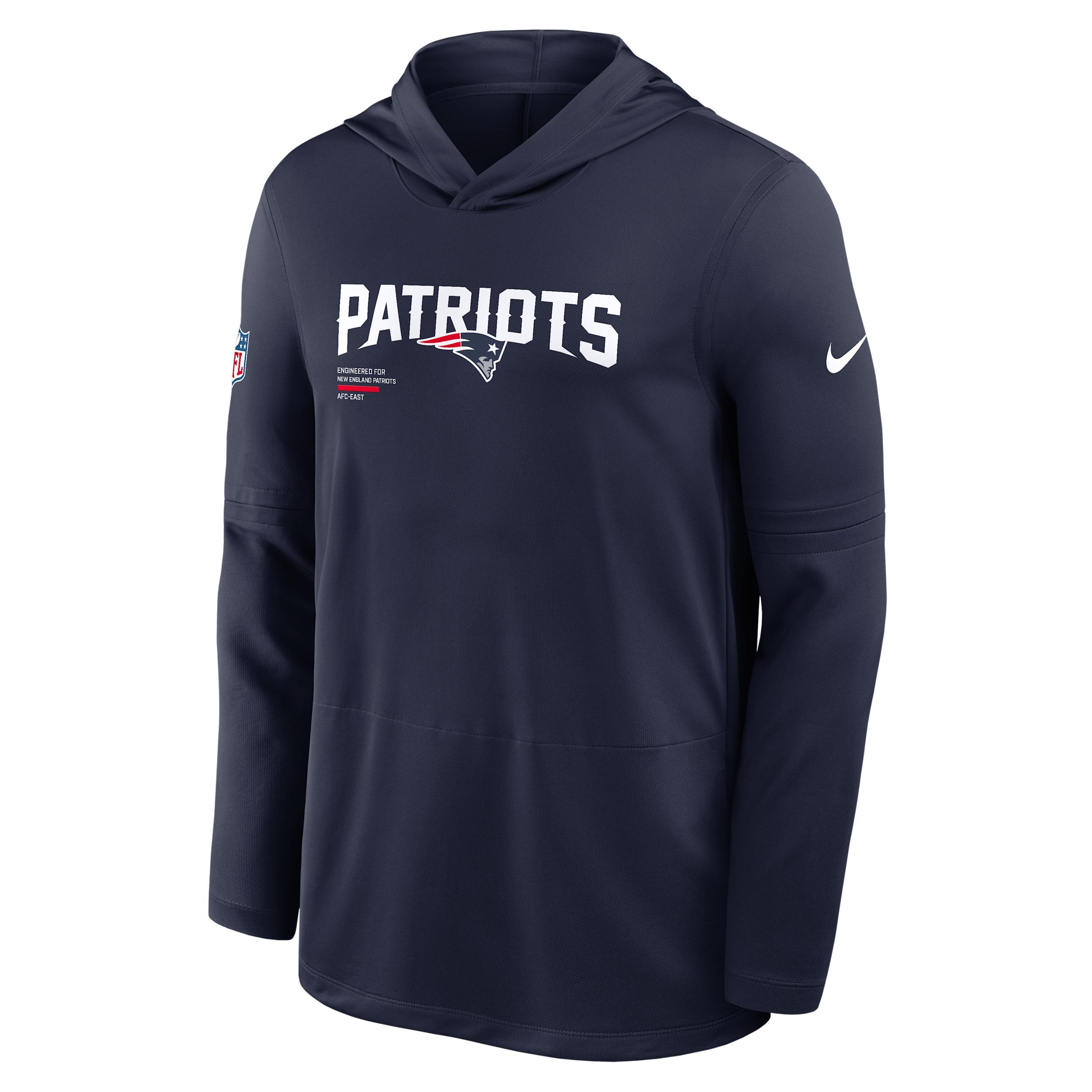 New England Patriots Pure Fury Sideline Nike Men's Dri-FIT NFL Long-Sleeve Hooded Top Product Image