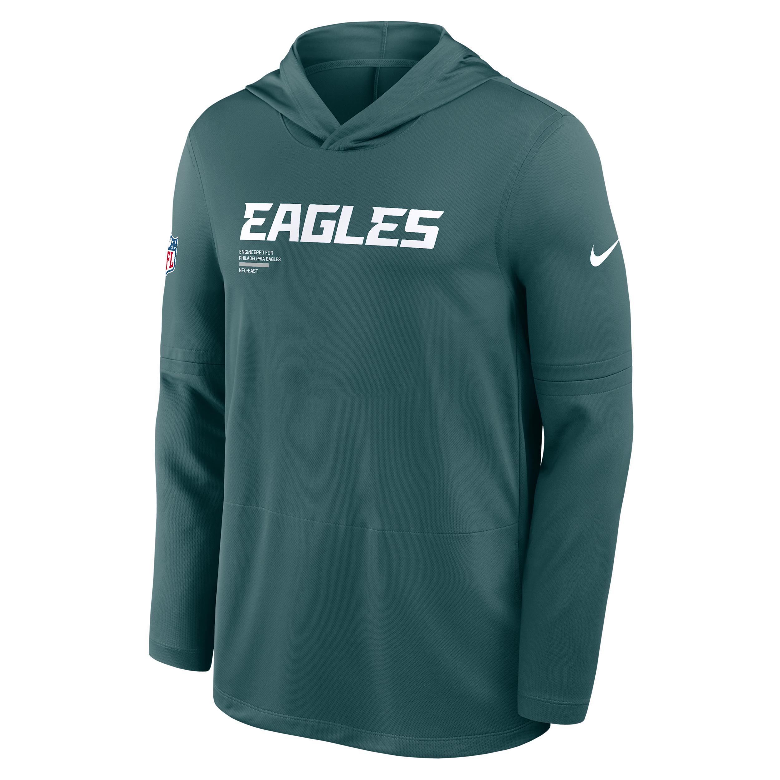 Philadelphia Eagles Pure Fury Sideline Nike Men's Dri-FIT NFL Long-Sleeve Hooded Top Product Image