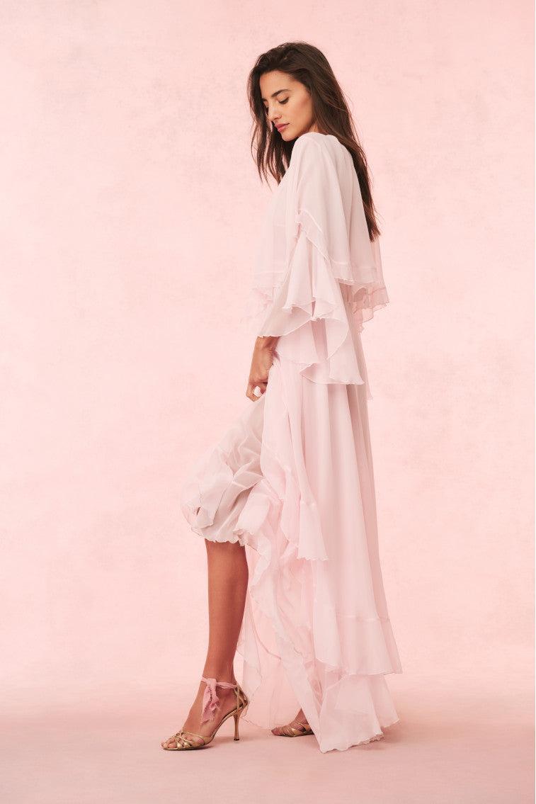 Collia Silk Maxi Dress - PALE PINK Product Image