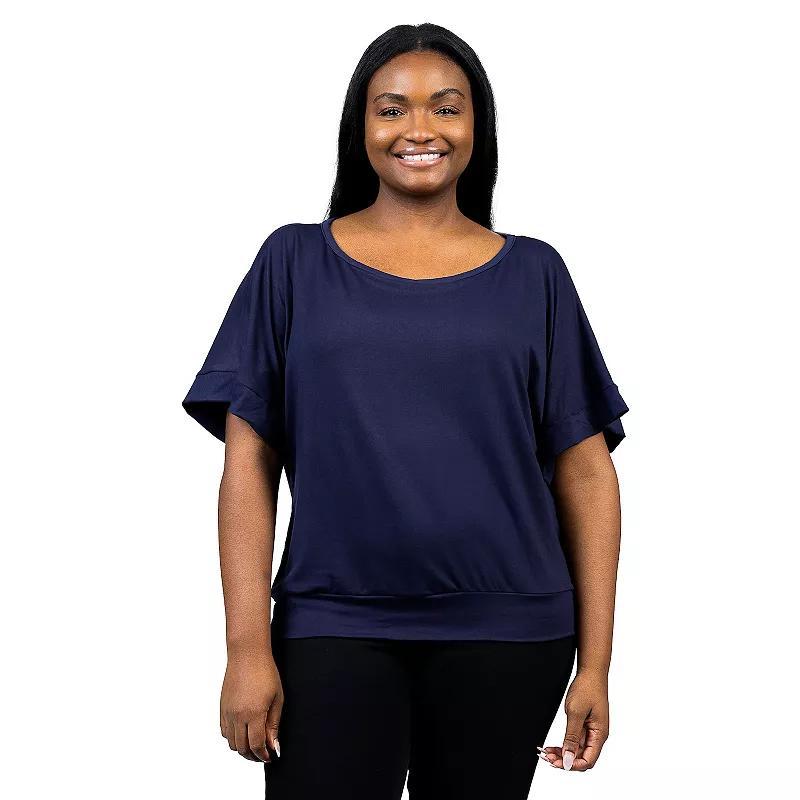Plus Size 24Seven Comfort Apparel Short Sleeve Dolman Top, Women's, Size: 3XL, Green Product Image
