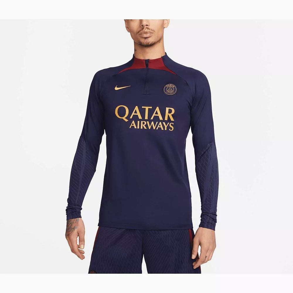 Men's Nike Navy Paris Saint-Germain 2023/24 Strike Drill Performance Raglan Quarter-Zip Long Sleeve Top, Size: Large, Psg Blue Product Image