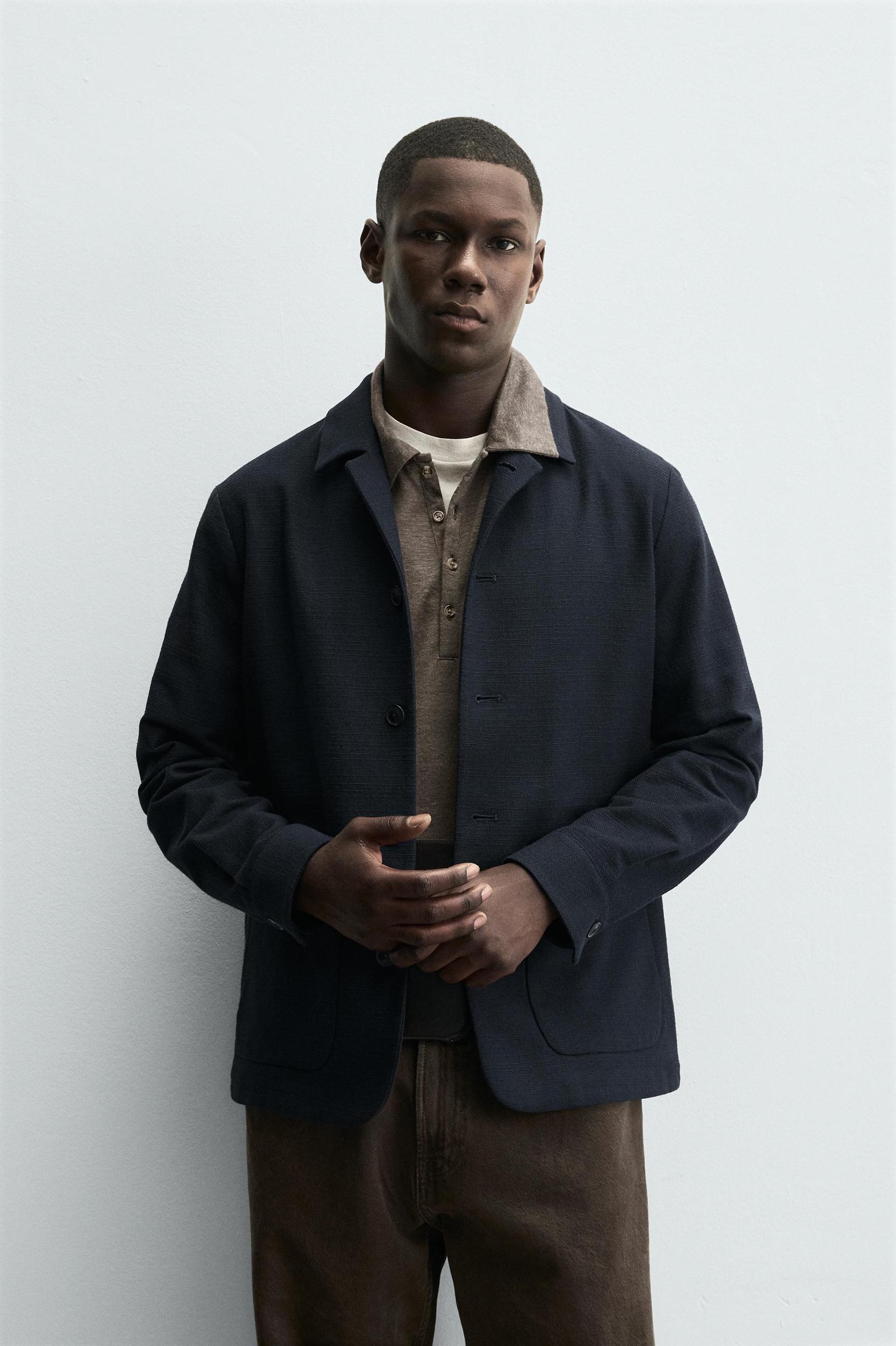 TEXTURED REGULAR FIT OVERSHIRT Product Image