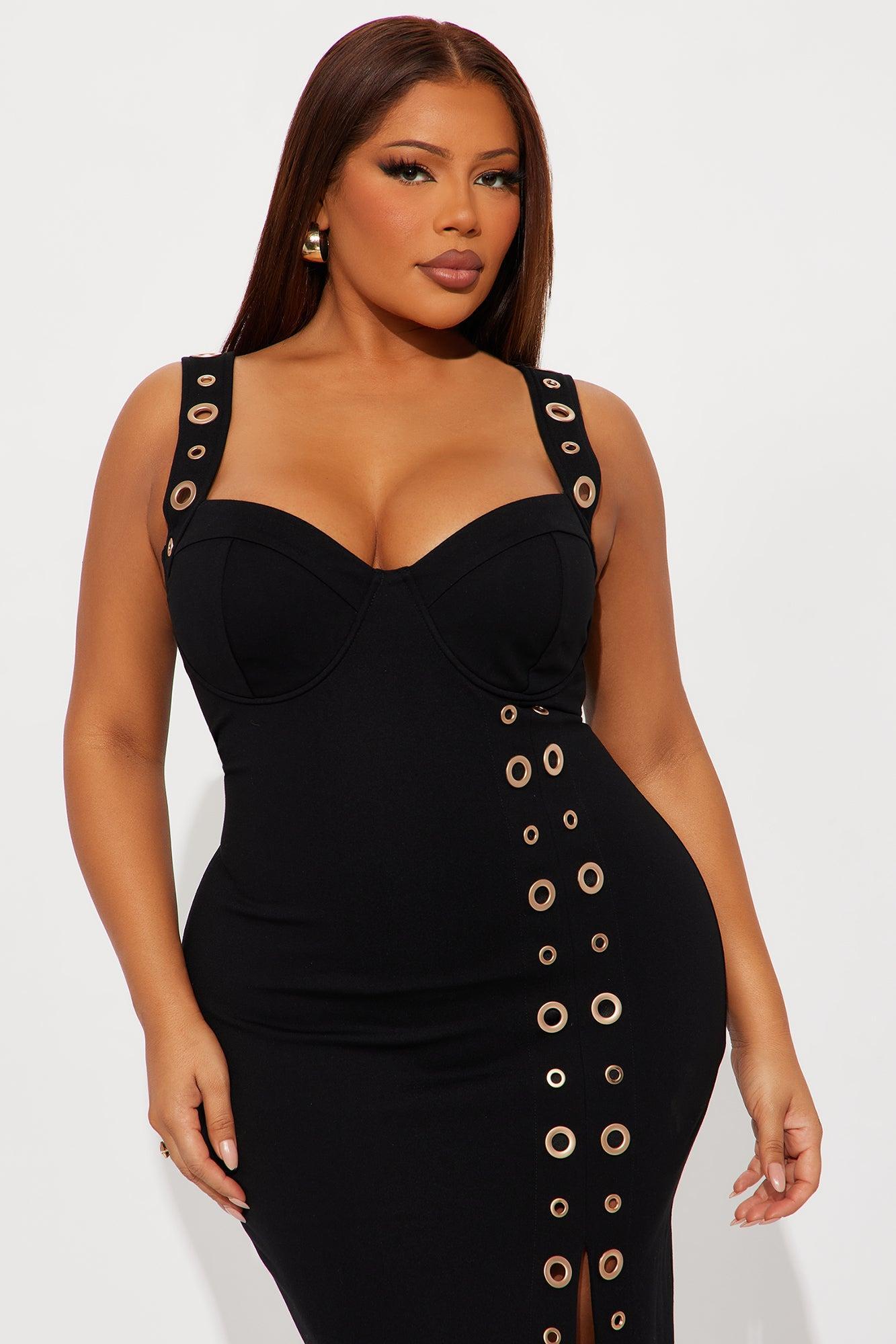 Kallie Grommet Midi Dress - Black Product Image