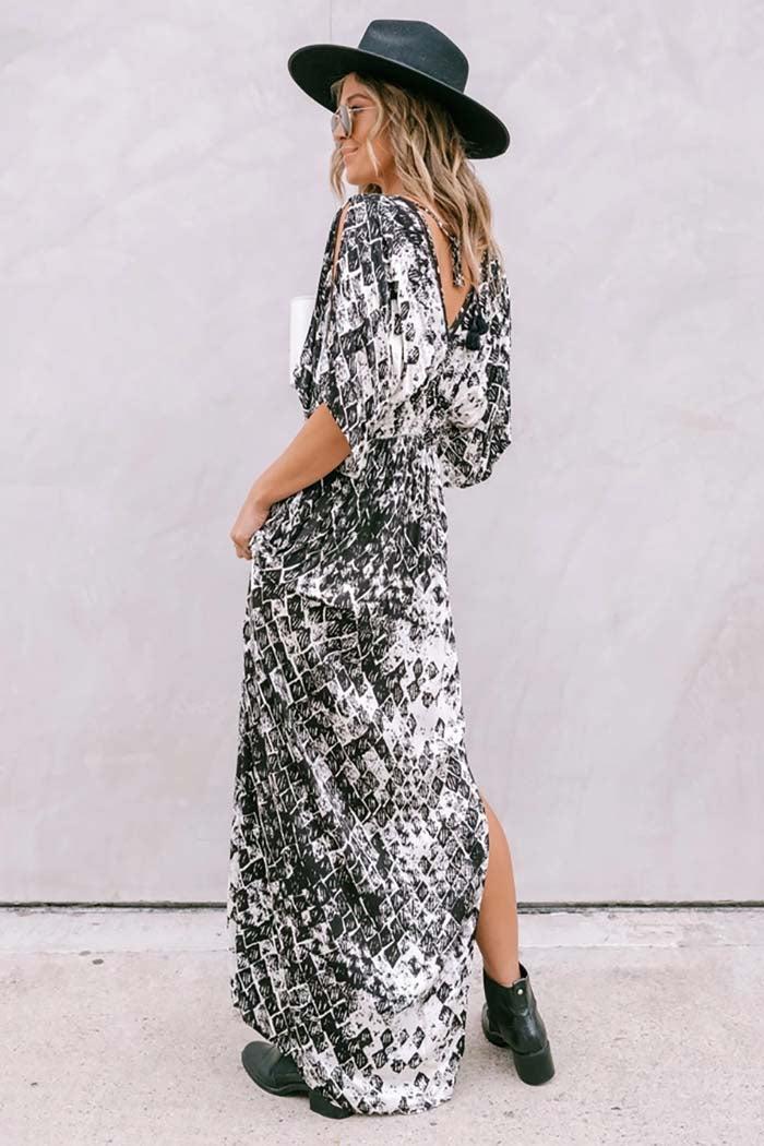 Diamond Kimono Sleeve Maxi Dress Product Image