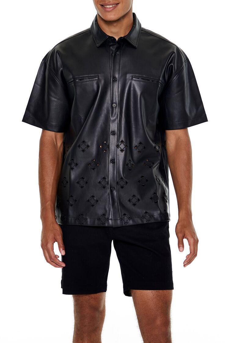 Faux Leather Eyelet Shirt | Forever 21 Product Image