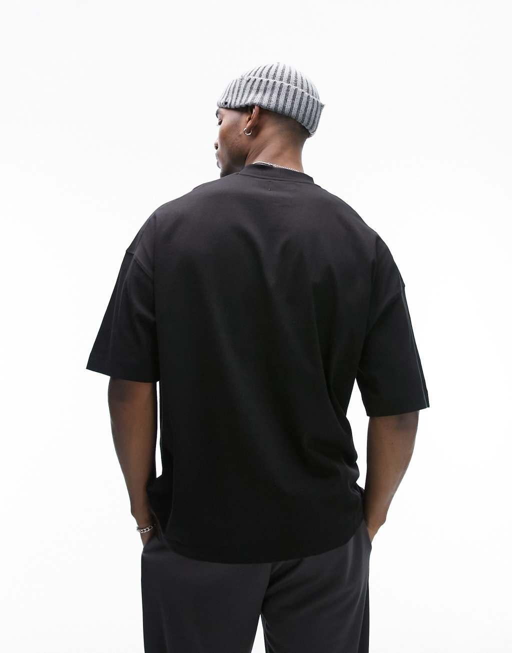 Topman extreme oversized fit T-shirt with blurred horse print Product Image