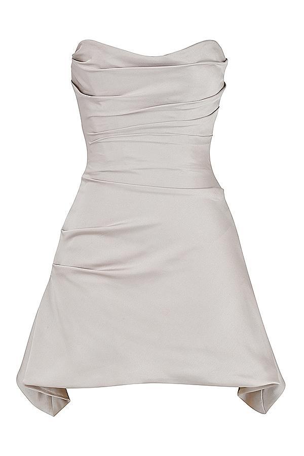Jasmine  oyster draped strapless corset dress Product Image