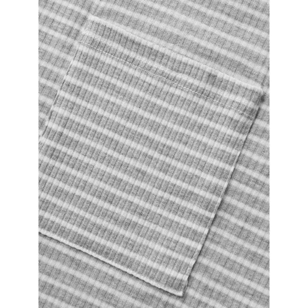 Plus Size Striped Pocket Arc Hem Tank Top Women Silver Casual Everyday Tank Tops Camis BloomChic 12/L Product Image