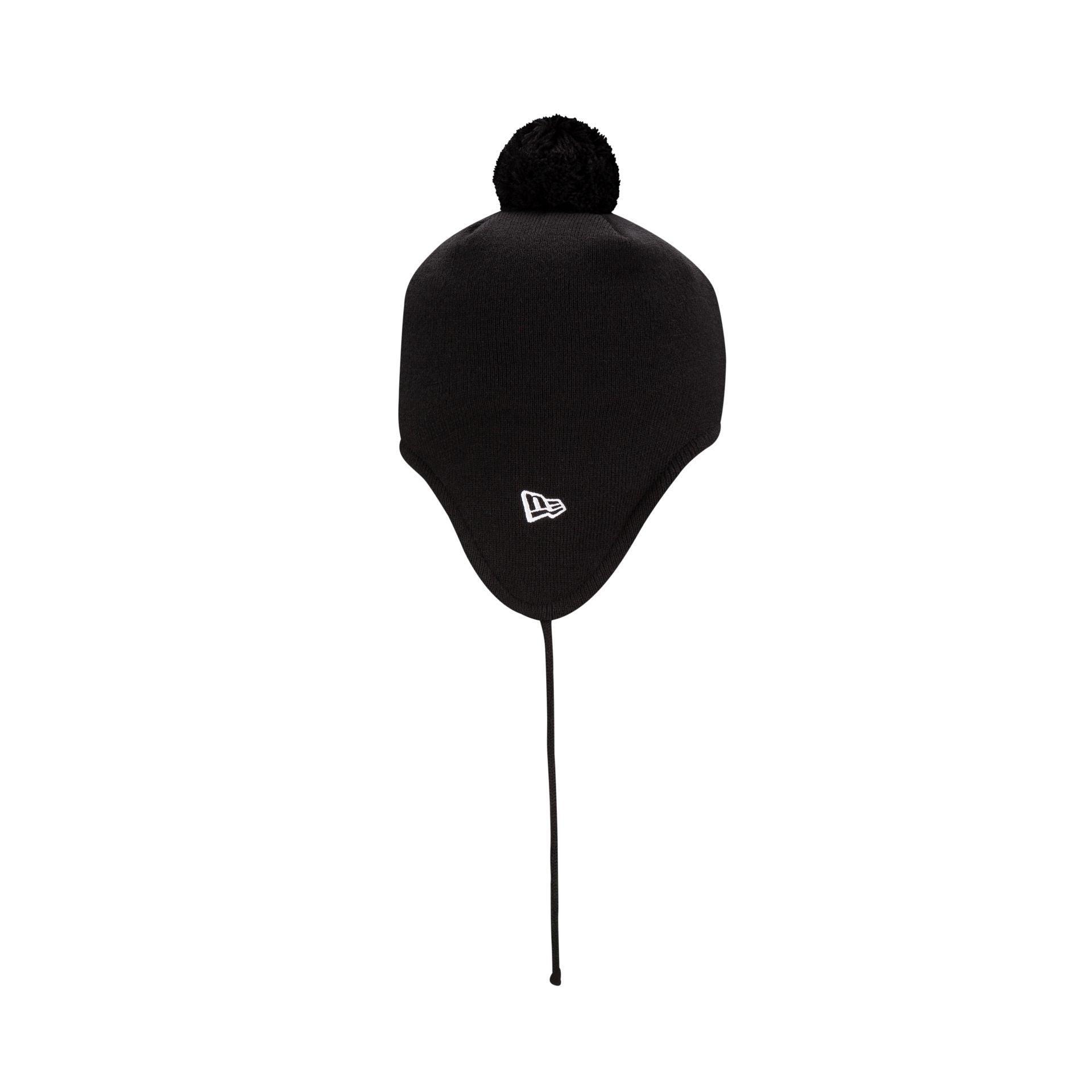 New Era Cap Black Pom Knit Ear Flap Hat Male Product Image