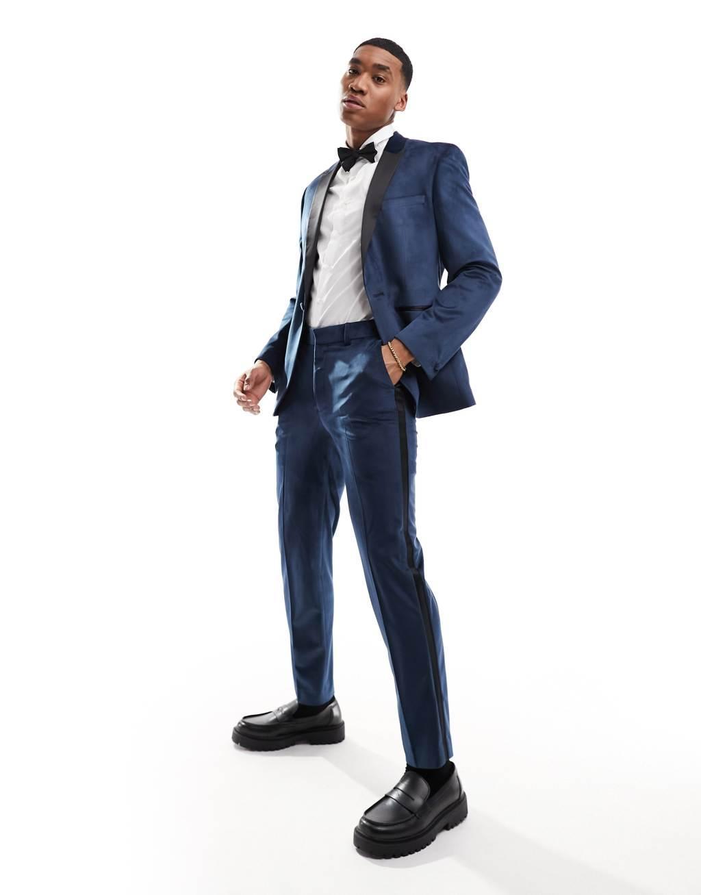 ASOS DESIGN slim tuxedo suit pants Product Image