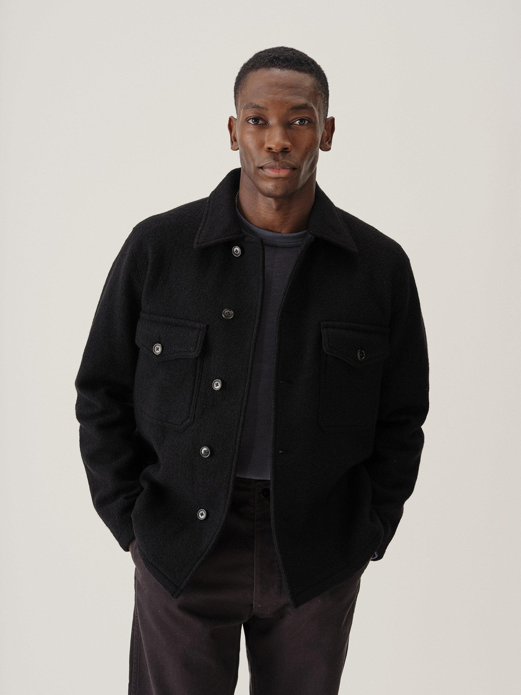 Black Felted Field Shirt Product Image