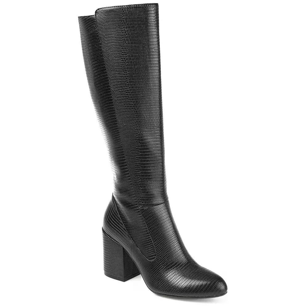 Journee Tavia Womens Faux Snakeskin Knee-High Boots Product Image