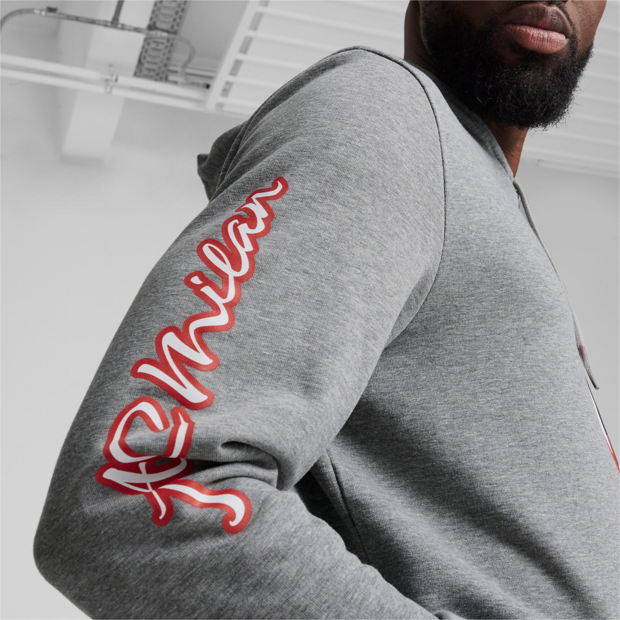 PUMA AC Milan Ftblicons Men's Hoodie in Grey Product Image