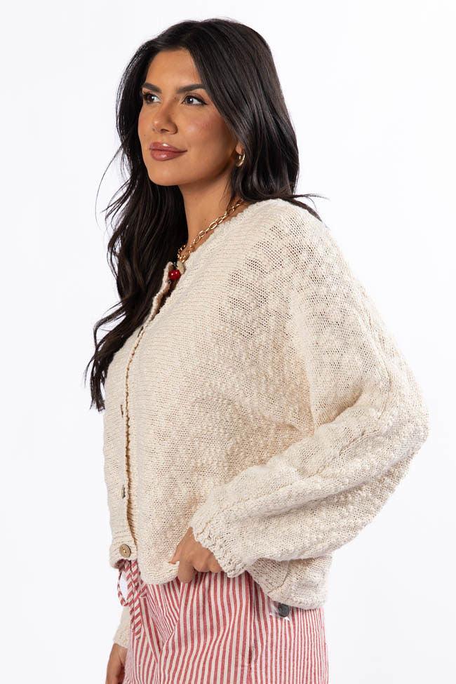 Afternoon Bliss Oatmeal Light Weight Cardigan Product Image