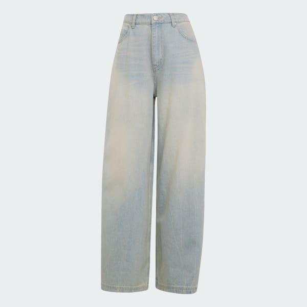 adidas Adilenium Season 3 Zip Washed Denim Pants Black 36 Womens Product Image