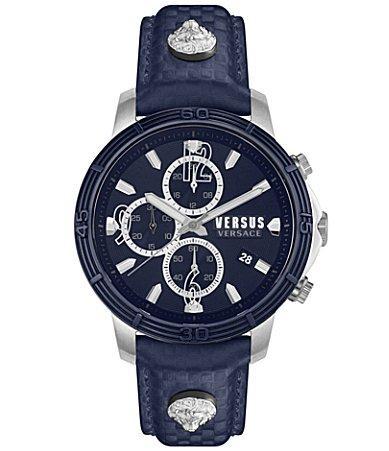 VERSUS Versace Versace Men's Two-Tone Leather Strap Watch, 46mm in Two Tone at Nordstrom Product Image
