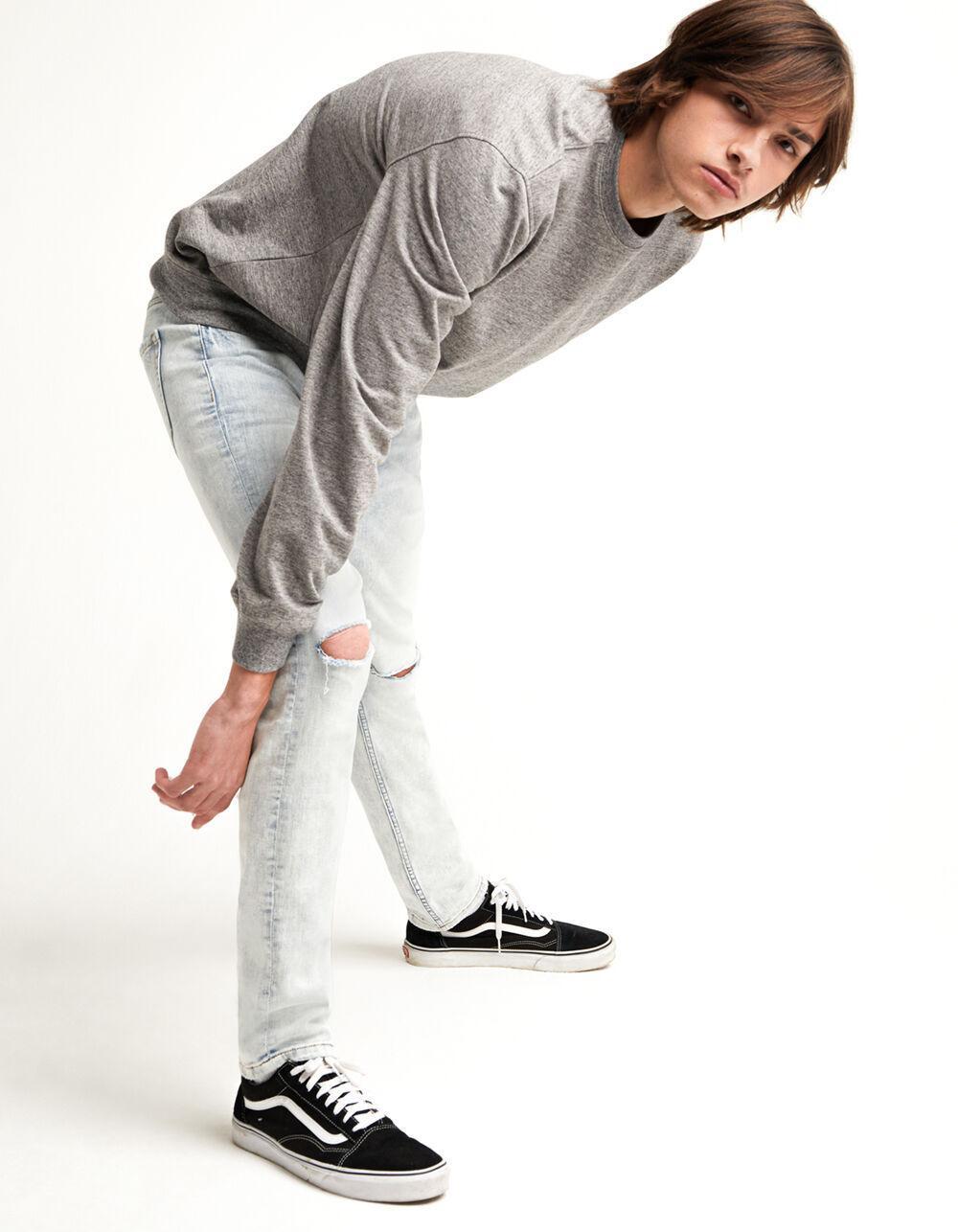 RSQ Mens Skinny Vintage Flex Jeans - LIGHT DESTRUCT Product Image