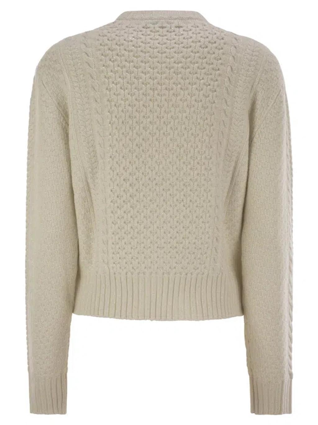 FABIANA FILIPPI Platinum Fisherman Jersey With Lurex In Beige Product Image