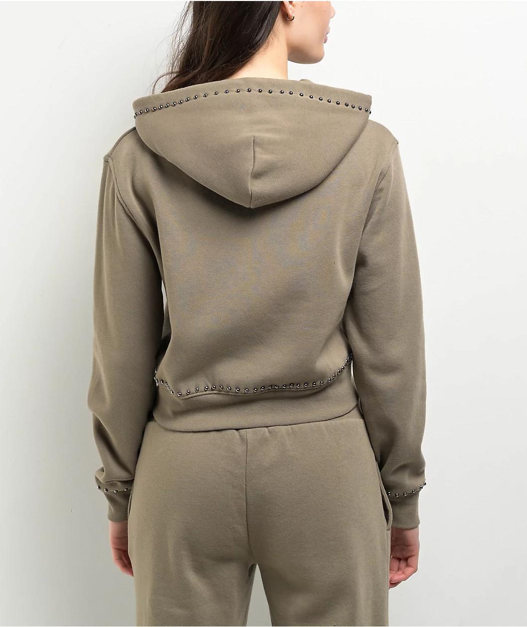 Empyre Angel Green Crop Zip Hoodie Product Image