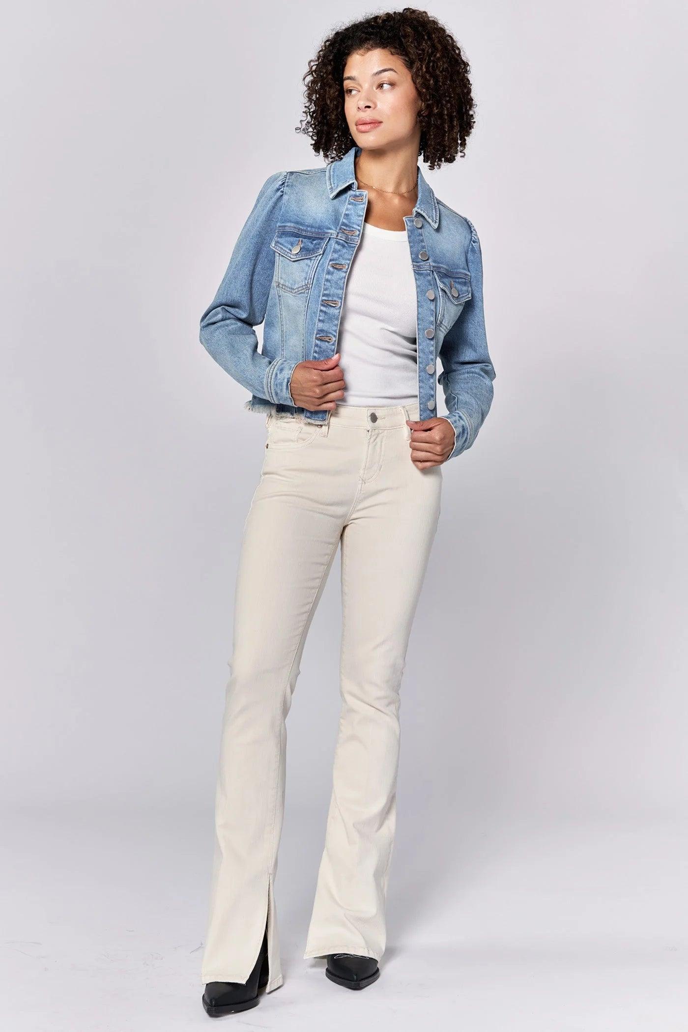 Roselyn Cropped Denim Jacket Product Image