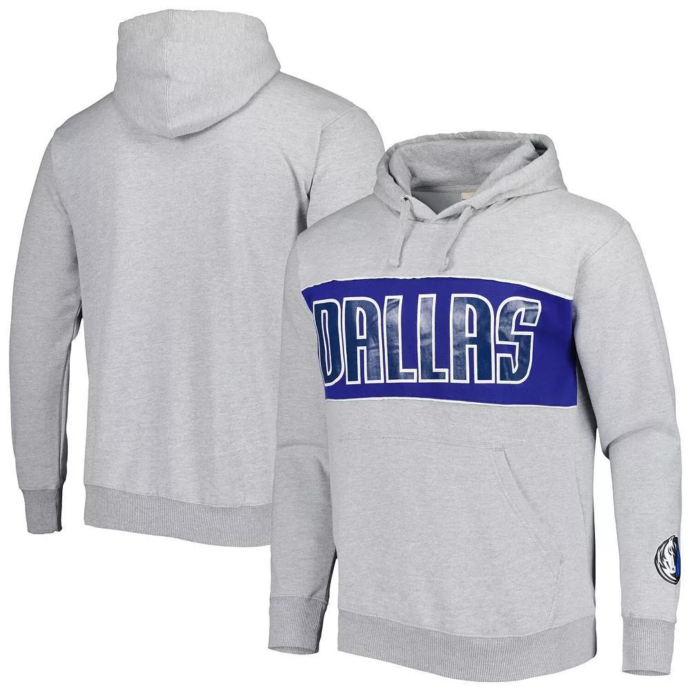 Men's Fanatics Branded Heather Gray Dallas Mavericks Wordmark French Terry Pullover Hoodie, Size: XL, Grey Product Image