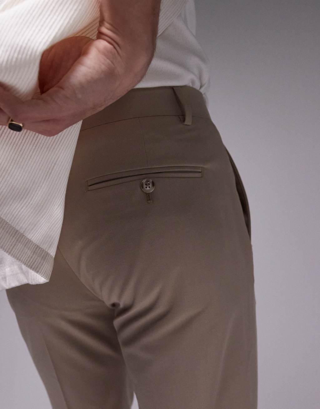 Topman flared pants in stone Product Image