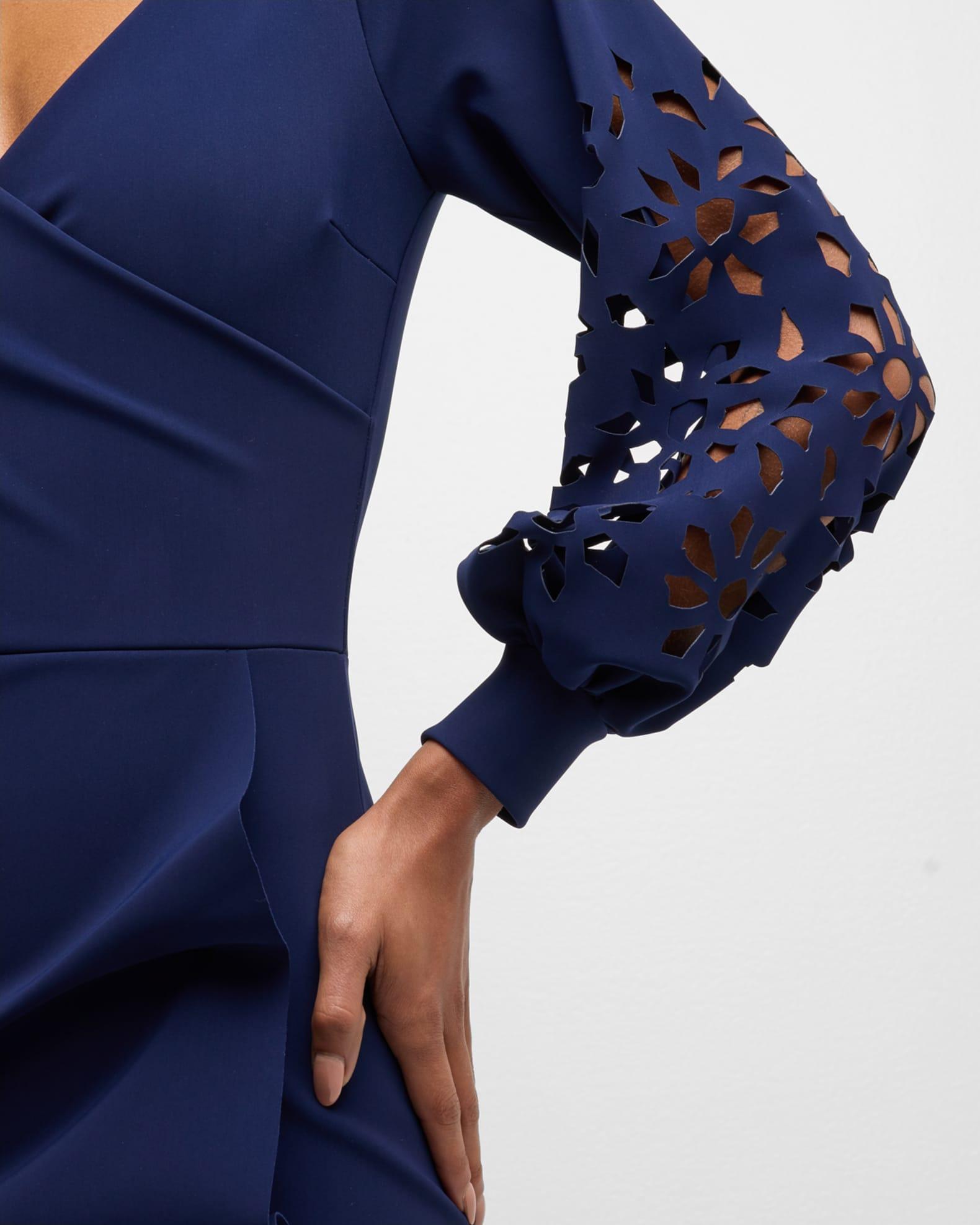 Gallilia Cutout Ruffle Sheath Midi Dress Product Image