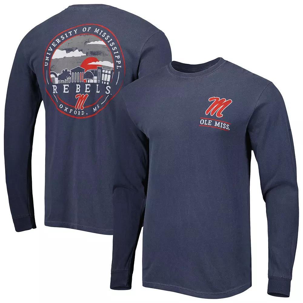 Mens Ole Miss Rebels Circle Campus Scene Long Sleeve T-Shirt Blue Product Image